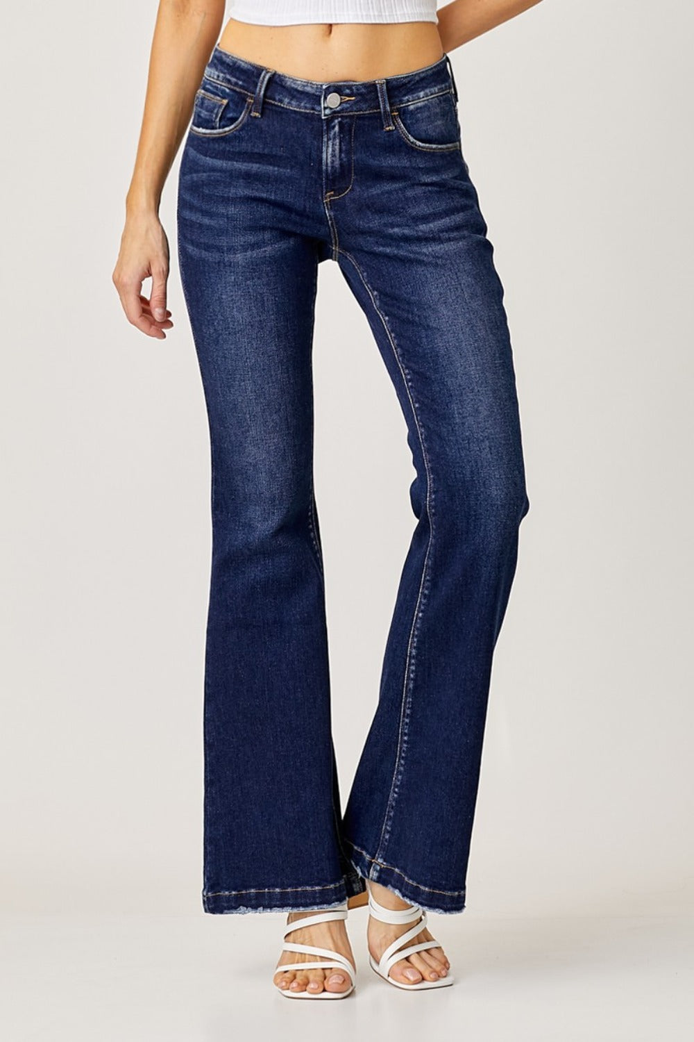 RISEN Full Size Low Rise Flare Jeans